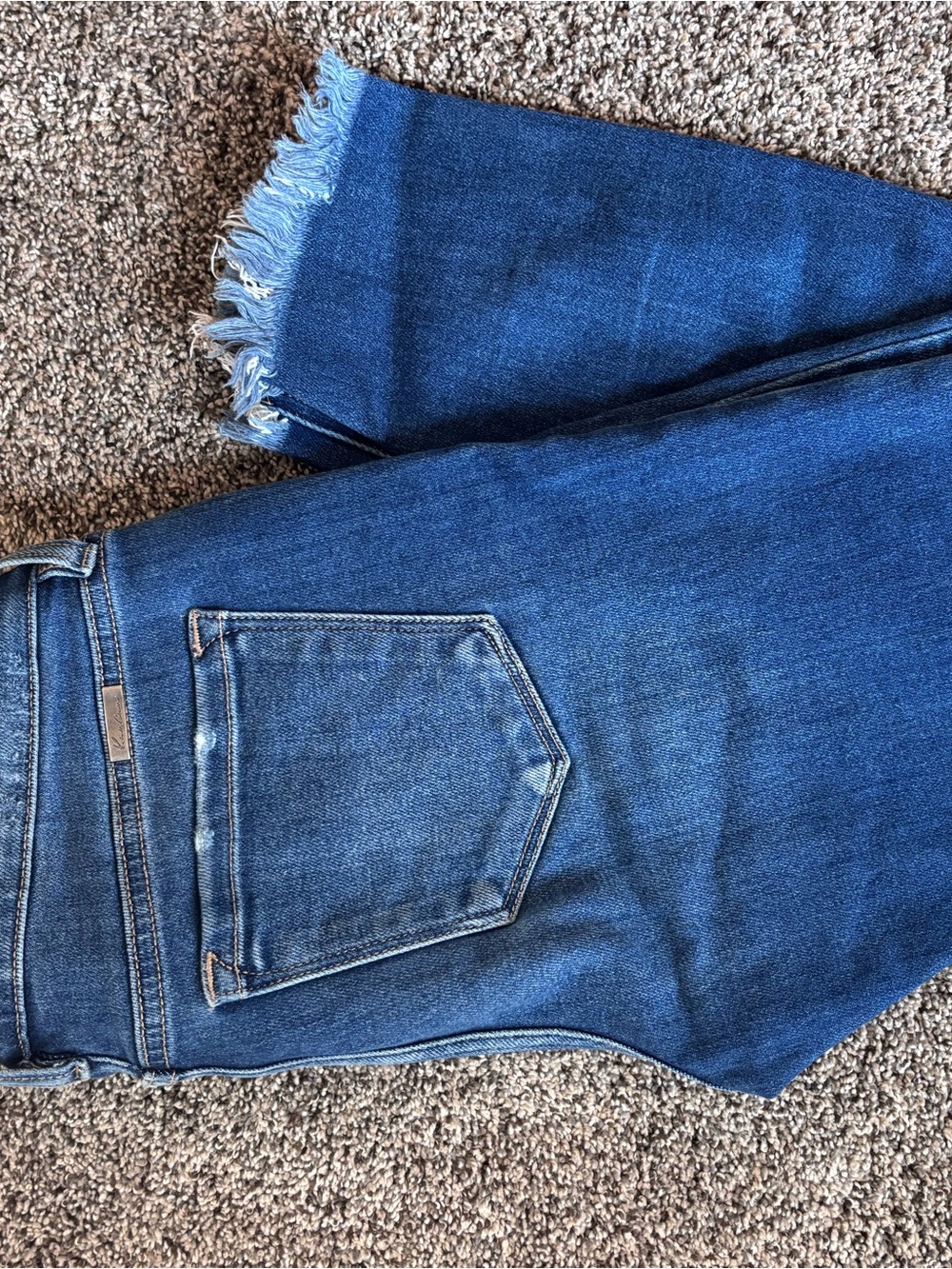 KanCan Dark Blue Raw Hem Cropped Skinny Jeans